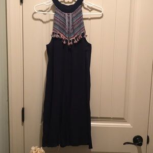 Navy blue halter dress. Worn once.